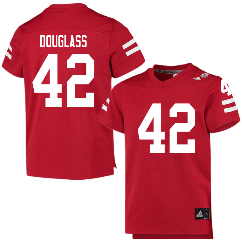 Men #42 Broc Douglass Nebraska Cornhuskers College Football Jerseys Sale-Scarlet